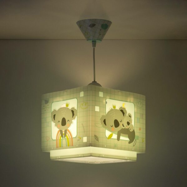 Hänglampa för barnrum Koala, 1 lampa, grön