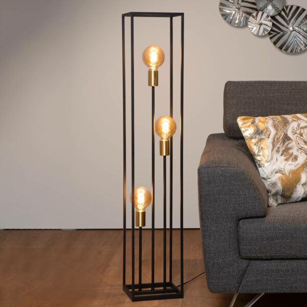 Golvlampa Ruben, svart, 3 lampor