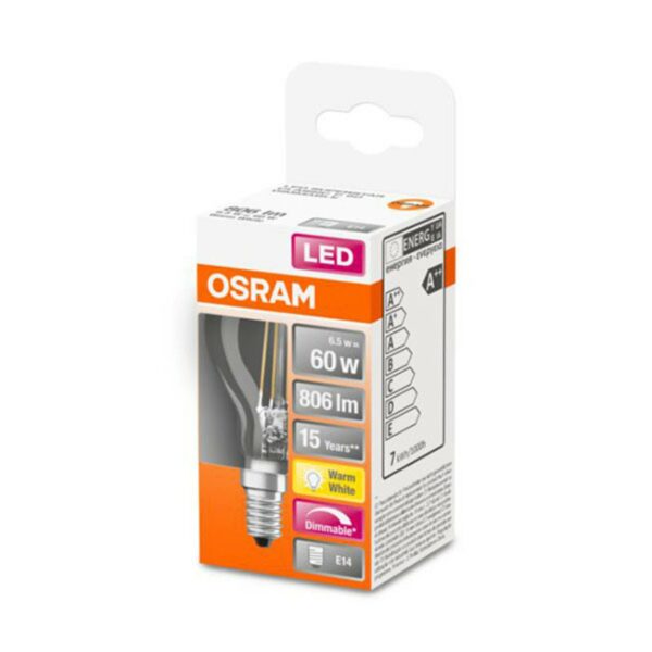 OSRAM LED-dropplampa E14 6,5W Superstar 827