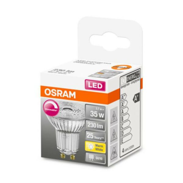 OSRAM LED-glasreflektor GU10 3,7 W 927 36° dimbar