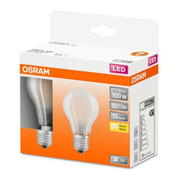 OSRAM Classic A LED-lampa E27 11 W 2 700 K 2-pack