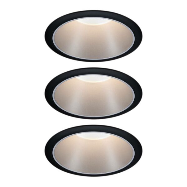 Paulmann Cole LED-spot silversvart 3-pack