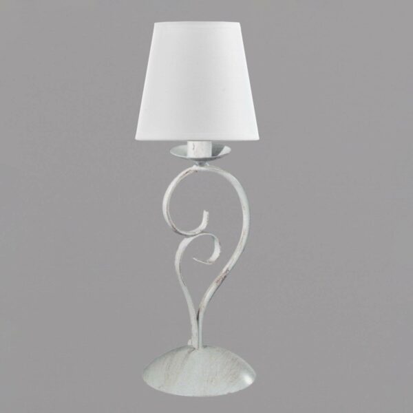 Bordslampa Pompei höjd 50 cm vit textilskärm