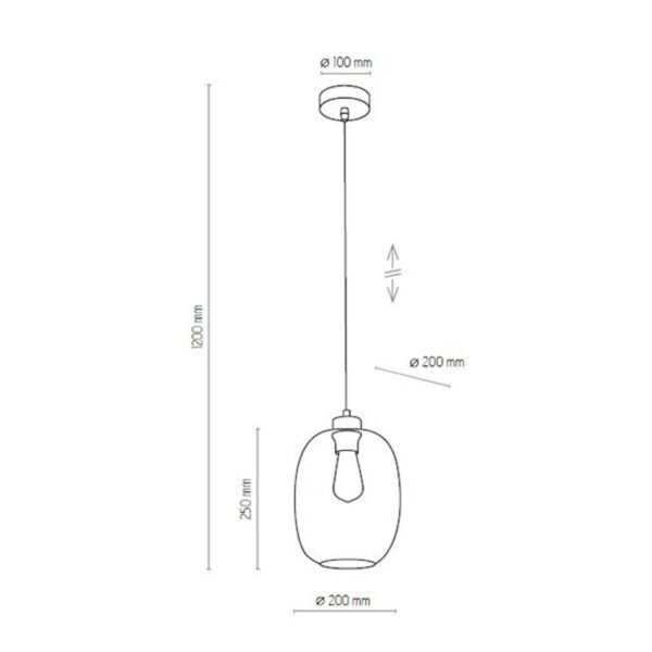 Hänglampa Elio, 1 lampa, genomskinlig