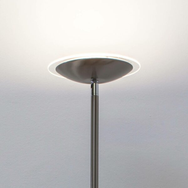 Malea - LED-uplight-golvlampa, matt nickel