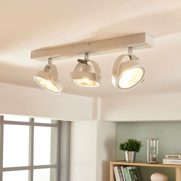 Modern LED-taklampa Lieven i vitt