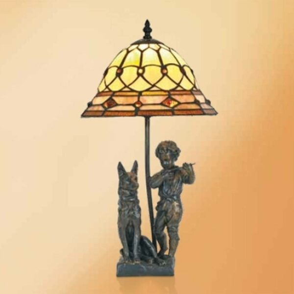 Hugo - bordslampa med hartsfigurer, tiffanystil