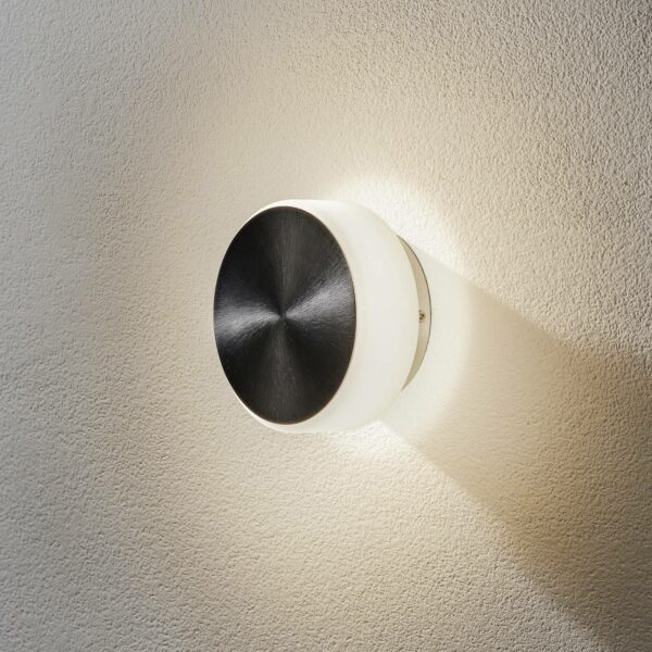 BANKAMP Button LED-vägglampa, 15,5 cm, aluminium