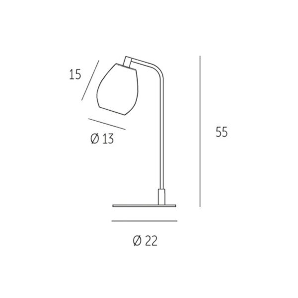 Casablanca Bagan bordslampa, opalvit glasskärm