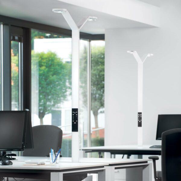 Luctra Floor Twin Radial LED-golvlampa vit