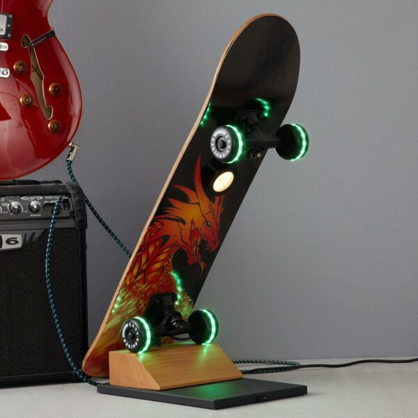 Skateboard LED-bordslampa Easy Cruiser Dragon