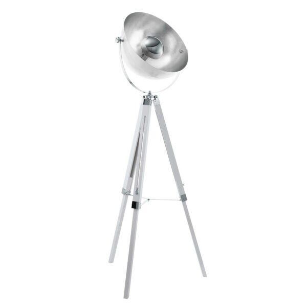 Golvlampa Covaleda trebent vit/silver